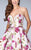 La Femme - Festive Sweetheart Floral Print Short Cocktail Dress 24211 In Pink and Multi-Color