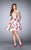La Femme - Festive Sweetheart Floral Print Short Cocktail Dress 24211 In Pink and Multi-Color