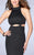 La Femme - Polished Halter Cutout Long Evening Gown 24217 In Black