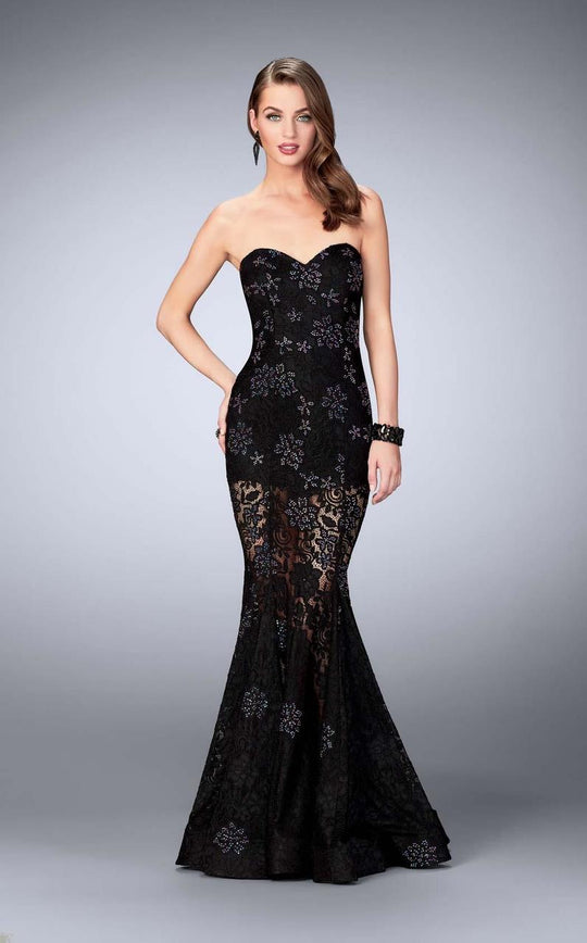 Dainty Embellished Floral Lace Long Evening Gown 24220