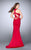 La Femme - Sleeveless High Neck Cutout Two-piece Dress 24231 in Red