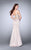La Femme - Two-Piece Shimmering Sweetheart Long Evening Gown 24233 in Neutral
