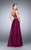La Femme - Enchanting V-neck Two-piece Sheer Laced and Chiffon Dress 24237 in Red