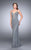 Elaborately Beaded Sheath Evening Gown with Sweep Train 24244