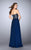 La Femme - Strapless Beaded Modified Sweetheart Long Chiffon Gown 24246 In Blue