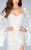 La Femme - Gleaming Long Sleeve Laced Sweetheart Long Dress 24249 In White