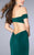 La Femme - Classic Off-shoulder Jersey Mermaid Gown 24250 in Green