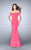 La Femme - Classic Off-shoulder Jersey Mermaid Gown 24250 in Pink