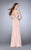 La Femme - Embellished Sweetheart Sheath Long Evening Gown with Side Cutout 24259 In Pink