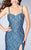 La Femme - Bedazzled Sweetheart Laced Dress 24260 In Blue