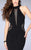 La Femme - Sizzling Sheer Panel Sheath Long Evening Gown 24261 in Black