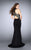 La Femme - Sizzling Sheer Panel Sheath Long Evening Gown 24261 in Black