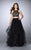 La Femme - Charismatic Sleeveless Jewel Neck Two-Piece Dress 24268 In Black