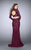 La Femme - Lovely Long Sleeve High Neck Laced Two-piece Dress 24272 in Red