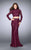 La Femme - Lovely Long Sleeve High Neck Laced Two-piece Dress 24272 in Red