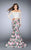 La Femme - Intricate Lace Off-Shoulder Long Floral Evening Gown 24281inPink and Multi
