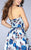 La Femme - Strapless Sweetheart Mikado A-line Dress 24286 in Blue and Print