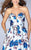 La Femme - Strapless Sweetheart Mikado A-line Dress 24286 in Blue and Print