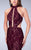 La Femme - Chic High Neck Laced Mermaid Dress 24303 in Red