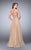 La Femme - Sparkling Sleeveless V-neck Two-piece A-line Dress 24304 in Neutral