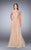 La Femme - Sparkling Sleeveless V-neck Two-piece A-line Dress 24304 in Neutral