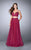 La Femme - Sparkling Sleeveless V-neck Two-piece A-line Dress 24304 in Red