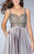 La Femme - Posh Embellished Sweetheart A-Line Long Evening Gown 24305 In Gray