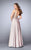 La Femme - Posh Embellished Sweetheart A-Line Long Evening Gown 24305 In Pink