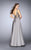 La Femme - Posh Embellished Sweetheart A-Line Long Evening Gown 24305 In Gray
