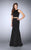 La Femme - Two-Piece Svelte Jersey Long Sheath Evening Gown 24310 In Black