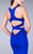 La Femme - Halter Neck with Cutout Back and Midriff Neoprene Prom Dress 24312 in Blue
