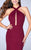 La Femme - Sophisticated Sleeveless High Neck Neoprene Dress 24313 in Red