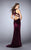 La Femme - Glamorous Sleeveless High Neck Velvet Dress 24316 in Purple