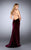 La Femme - Lustrous Velvet Long Sheath Evening Gown 24317 in Red