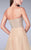 La Femme - Embellished Strapless Tiered Tulle Long Evening Gown 24323 In Neutral