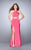 La Femme - Stunning Sleeveless Halter Neck Two-piece Dress 24324 in Pink