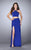 La Femme - Stunning Sleeveless Halter Neck Two-piece Dress 24324 in Blue