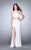 La Femme - Stunning Sleeveless Halter Neck Two-piece Dress 24324 in White