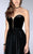 La Femme - Strapless Velvet Top and  Sparkling Tulle Skirt Prom Dress 24336 In Black