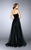 La Femme - Strapless Velvet Top and  Sparkling Tulle Skirt Prom Dress 24336 In Black