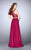 La Femme - Stunning Interweaved Drape Long Evening Gown 24340 in Red