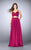 La Femme - Stunning Interweaved Drape Long Evening Gown 24340 in Red