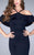La Femme - Ruffled Off-Shoulder Mermaid Long Evening Gown 24344 In Blue