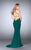 La Femme - Strappy Back Halter Jersey Prom Dress 24351 in Green