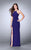 La Femme - Strappy Back Halter Jersey Prom Dress 24351 in Purple