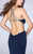 La Femme - Crystal Beaded Halter Style Prom Dress 24352 in Blue