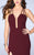 La Femme - Daring Sleeveless V-neck Jersey Dress 24355 in Red