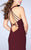 La Femme - Daring Sleeveless V-neck Jersey Dress 24355 in Red