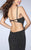 La Femme - Flawless Sleeveless High Neck Sparkling Jersey Dress 24358 in Black