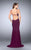 La Femme - Flawless Sleeveless High Neck Sparkling Jersey Dress 24358 in Purple